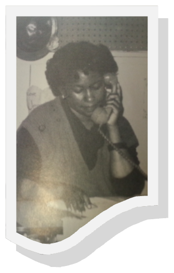 Woman answering phone as part of 1970s programs